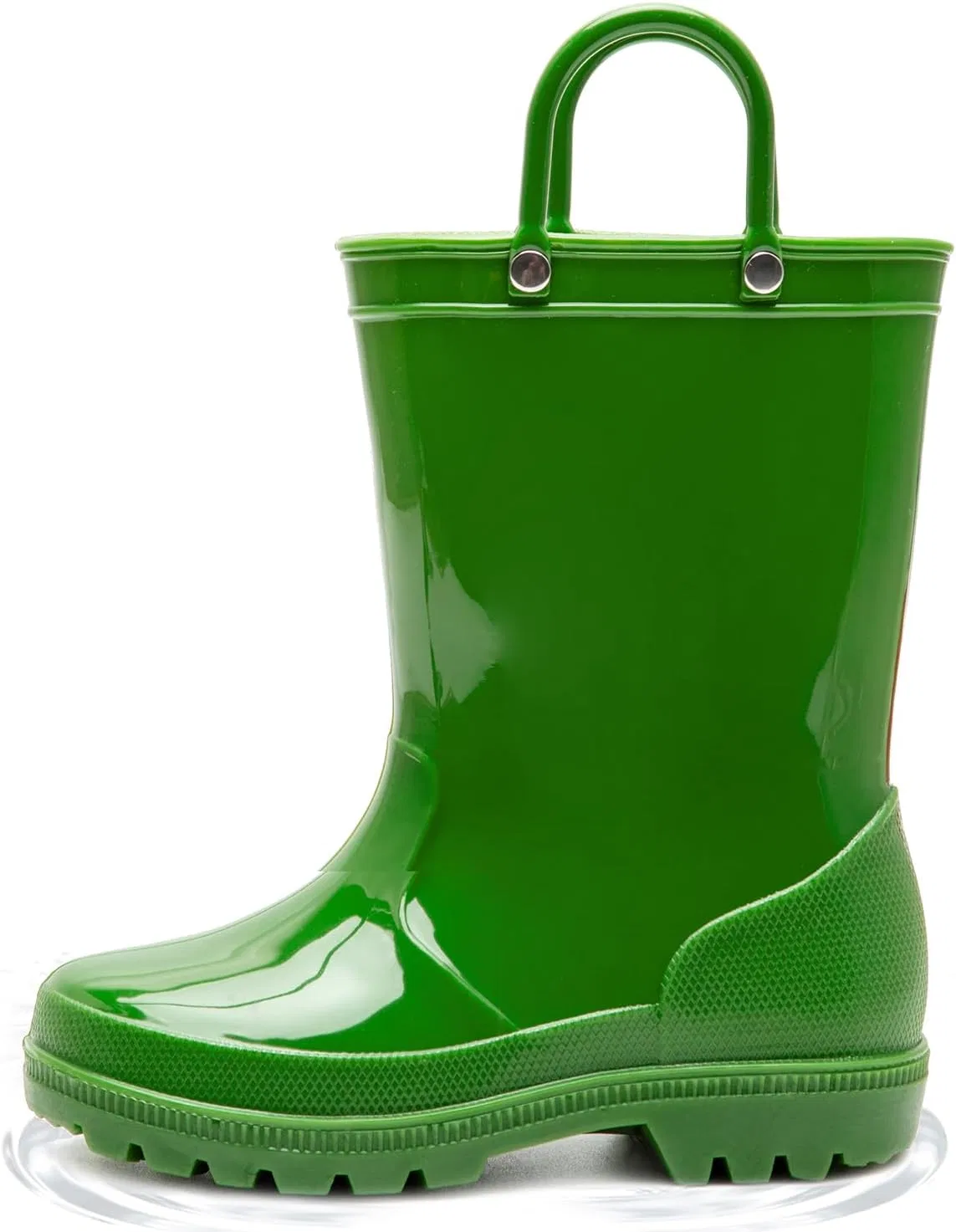 Детские дождевые сапоги для мальчиков с принтом HugRain, Solid Green