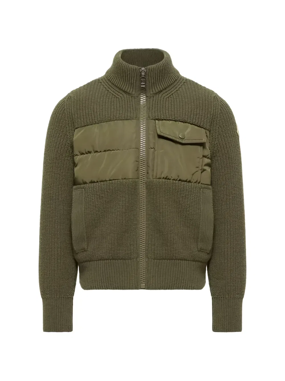Кардиган стеганый Moncler Enfant, цвет Olive Green