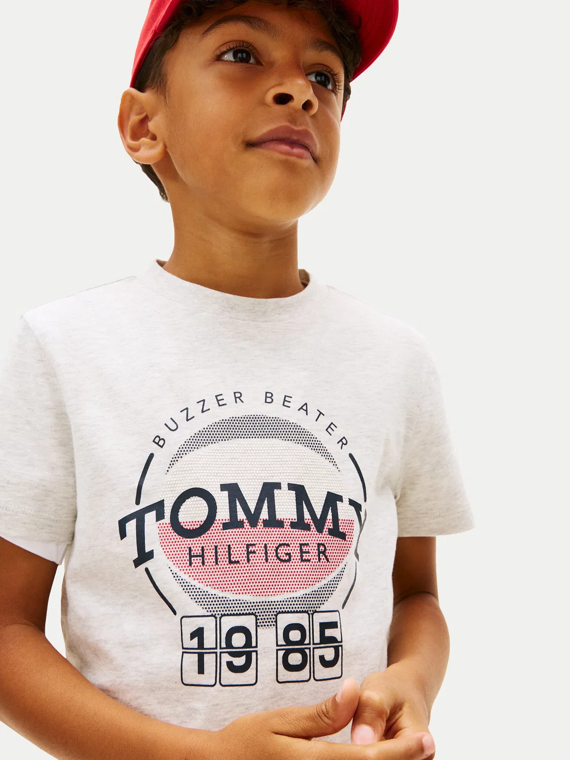 Футболка стандартного кроя для мальчика Basketball Graphic Tommy Hilfiger, светло-серый — фото 4