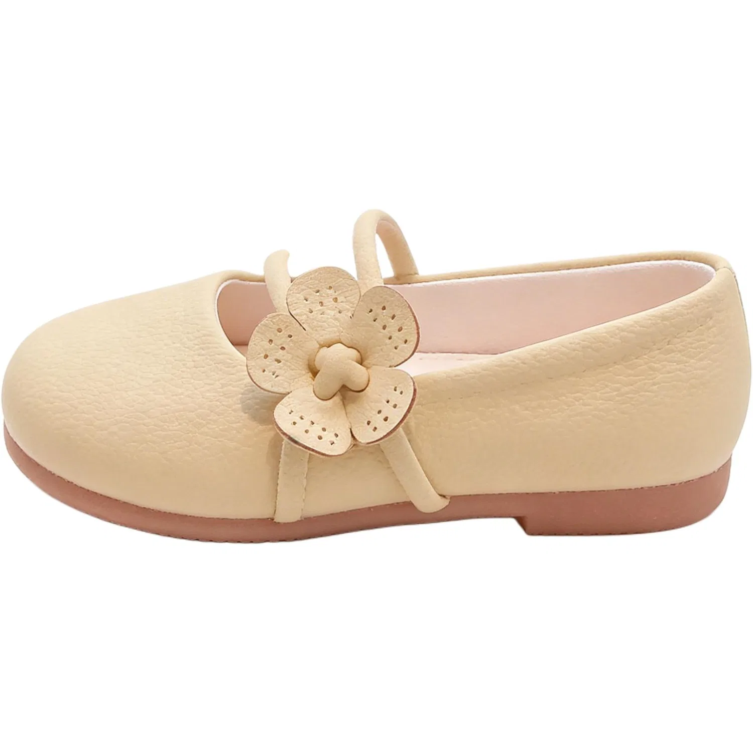 Детские кожаные туфли для детей с модельным названием Kids' Leather Shoes, JBBCN, Beige — фото 3