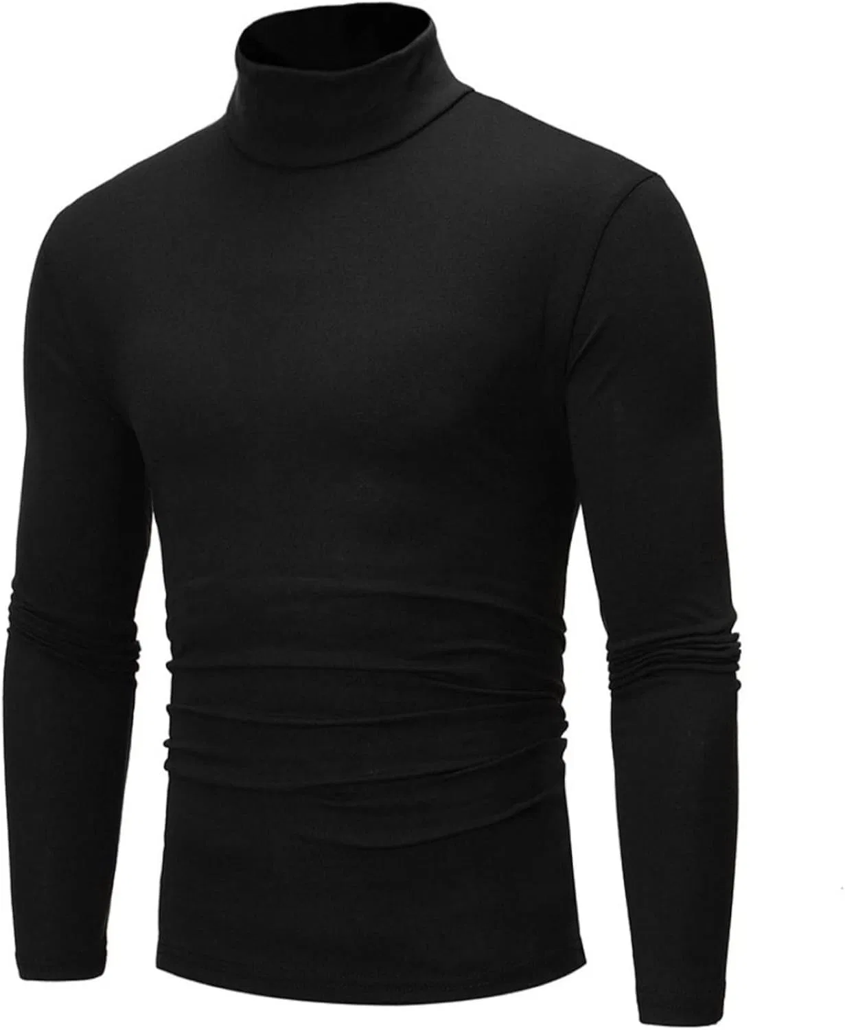 Мужская футболка с длинным рукавом и горлом-стойкой Regular Fit, Black
