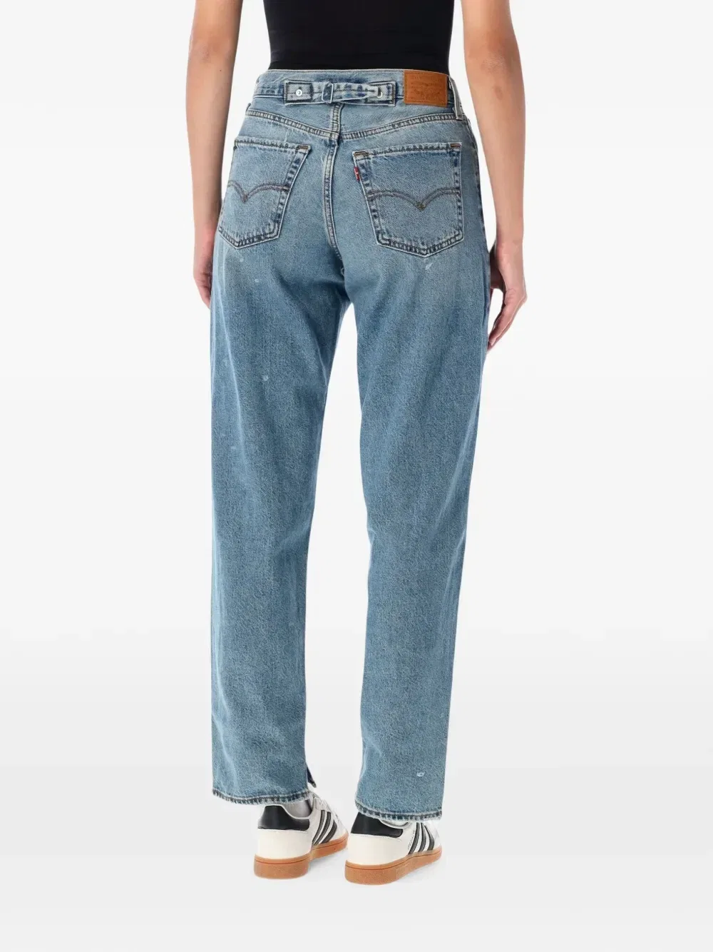 Джинсы с эффектом потертости и ремешком сзади Levi's, синий — фото 2