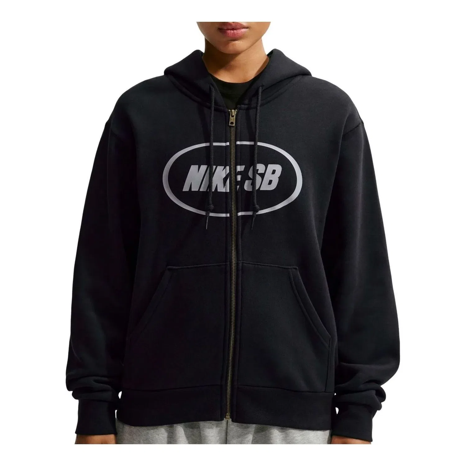 Мужское худи для скейтбординга SB Fleece Full-Zip Skate Hoodie 'Black' Nike, черный