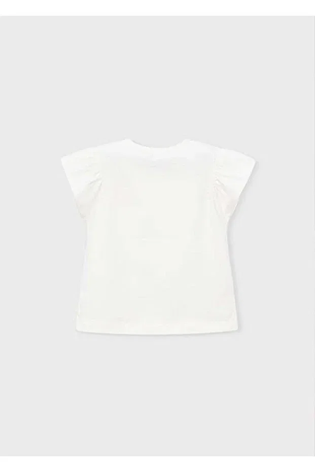Детская футболка для девочек с принтом Summer Girl's Printed T-Shirt Mayoral, Ecru — фото 2