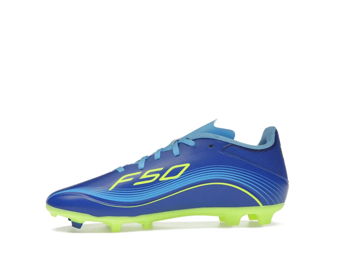 Детские бутсы с шипами Adidas F50 League FG/MG Messi Vis10n Pack, Royal Blue/Solar Yellow/Semi Blue Burst — фото 3