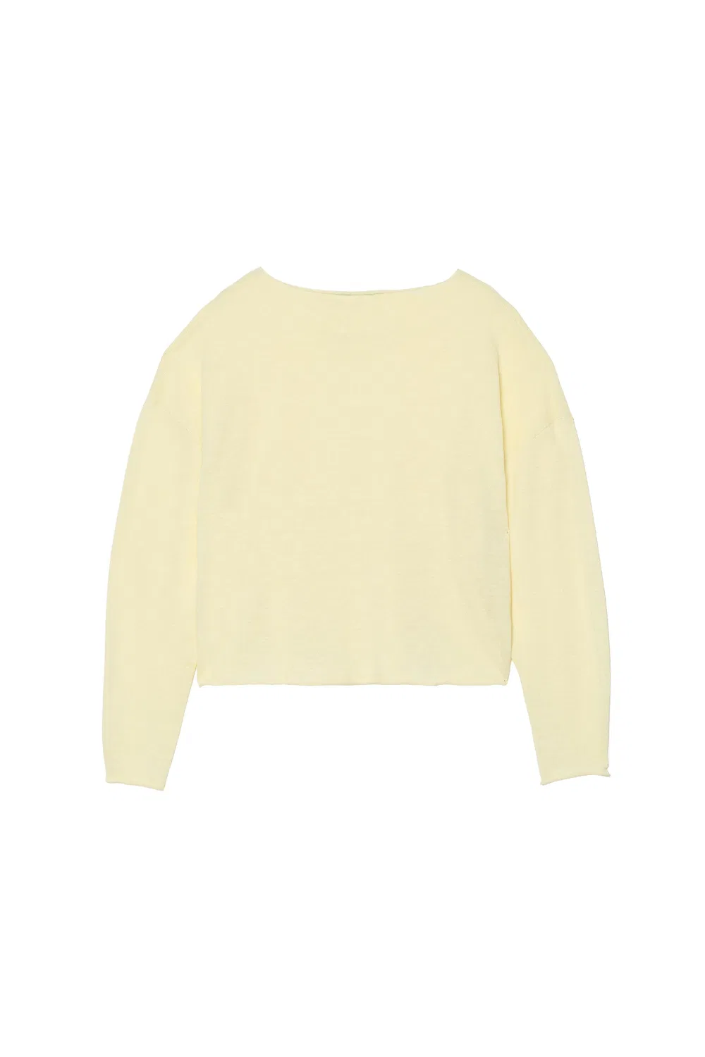 Укороченный джемпер из смеси льна и шерсти ZARA, Yellow — фото 4