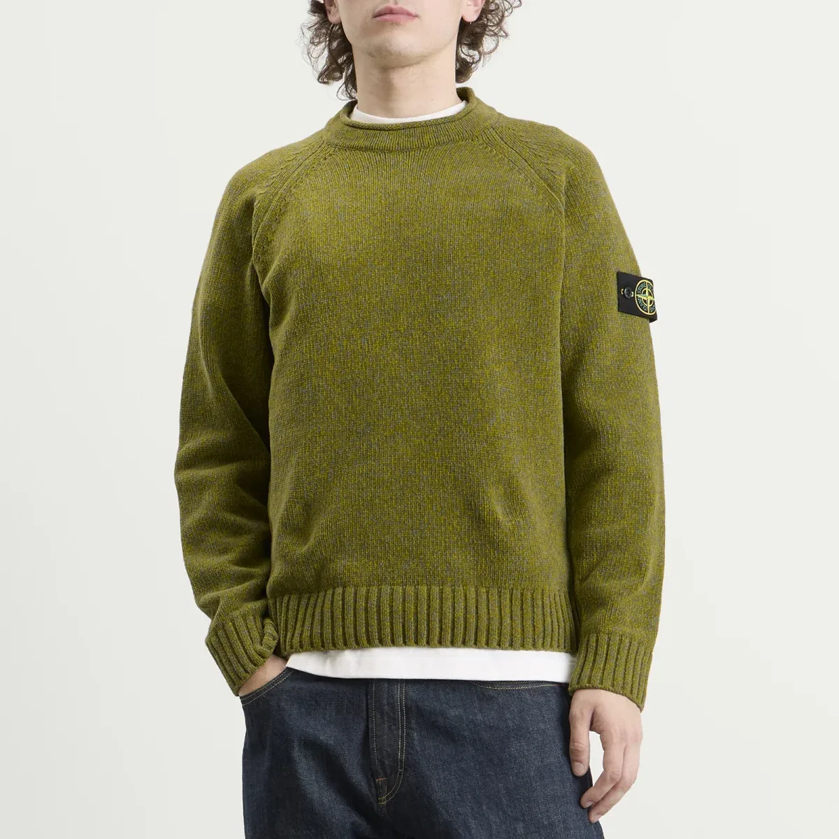 Джемпер из хлопкового футера Mouline Cotton Chenille Stone Island, Cactus Melange — фото 2