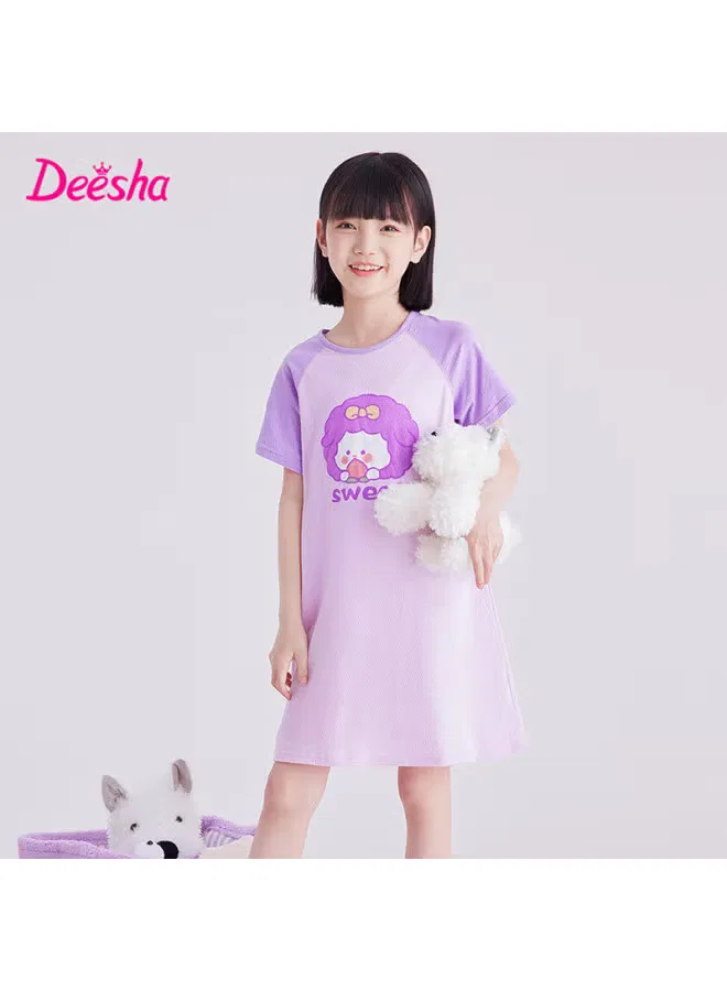 Ночная рубашка с круглым вырезом для девочки Deesha, фиолетовый — фото 2