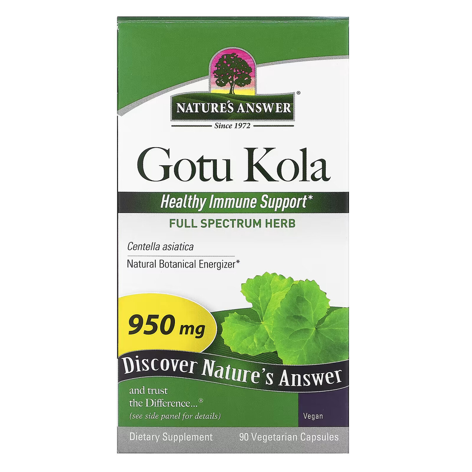 

Nature's Answer, готу кола, 475 мг, 90 вегетарианских капсул