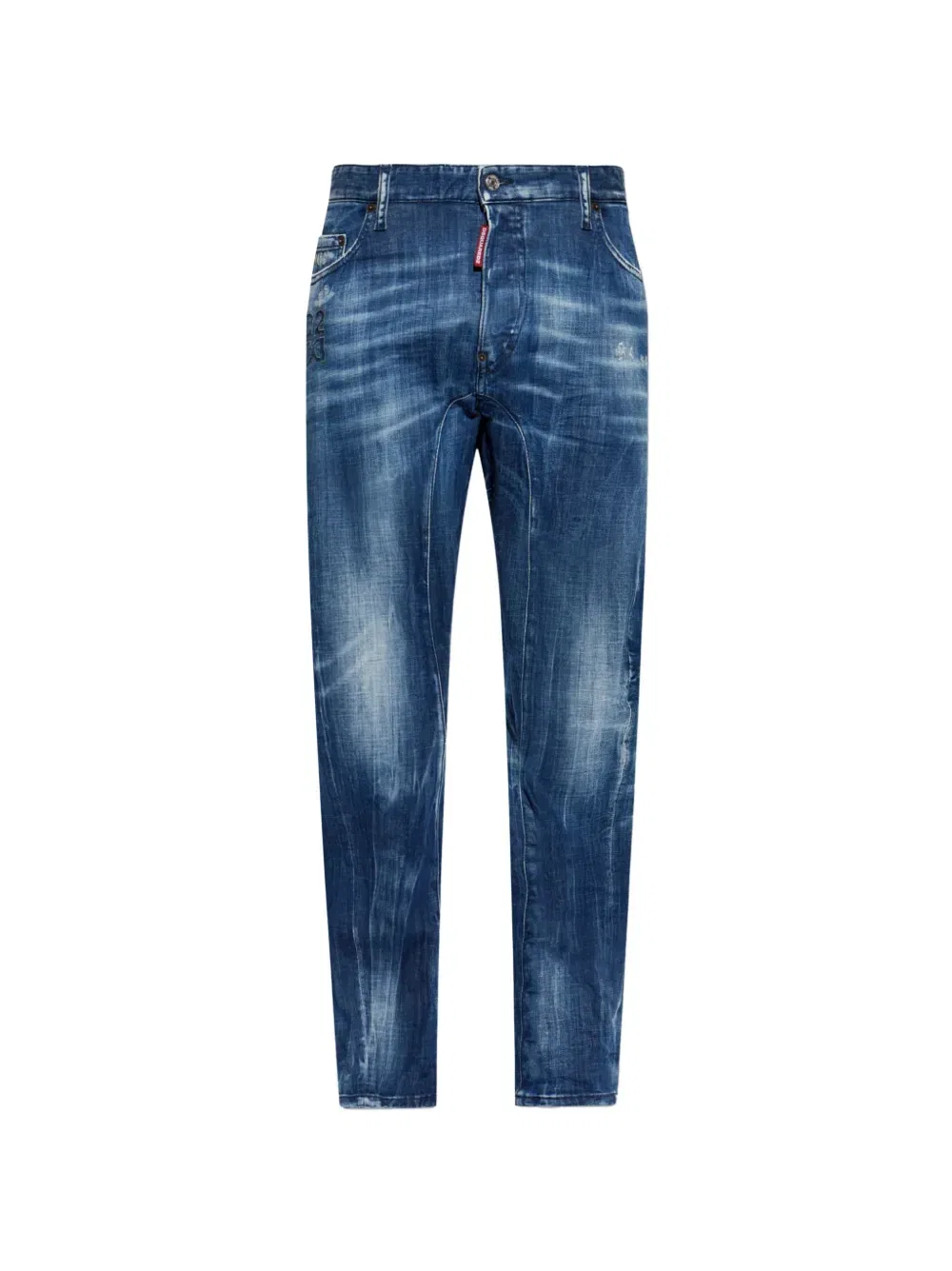 Выцветшие джинсы с эффектом пертости Dsquared2, синий