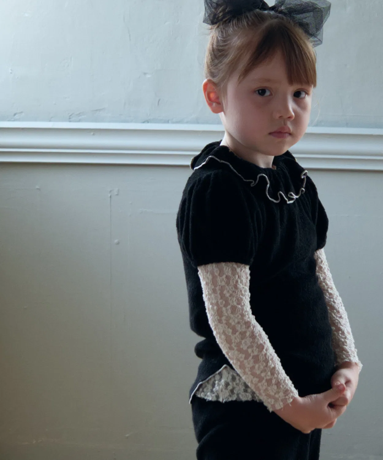 Детская футболка с воланами, черная IENA ENFANT, Black