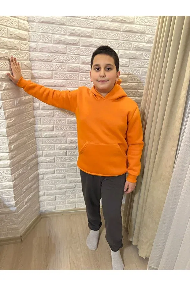Детское худи для девочек оверсайз с капюшоном Serkertaş, Orange