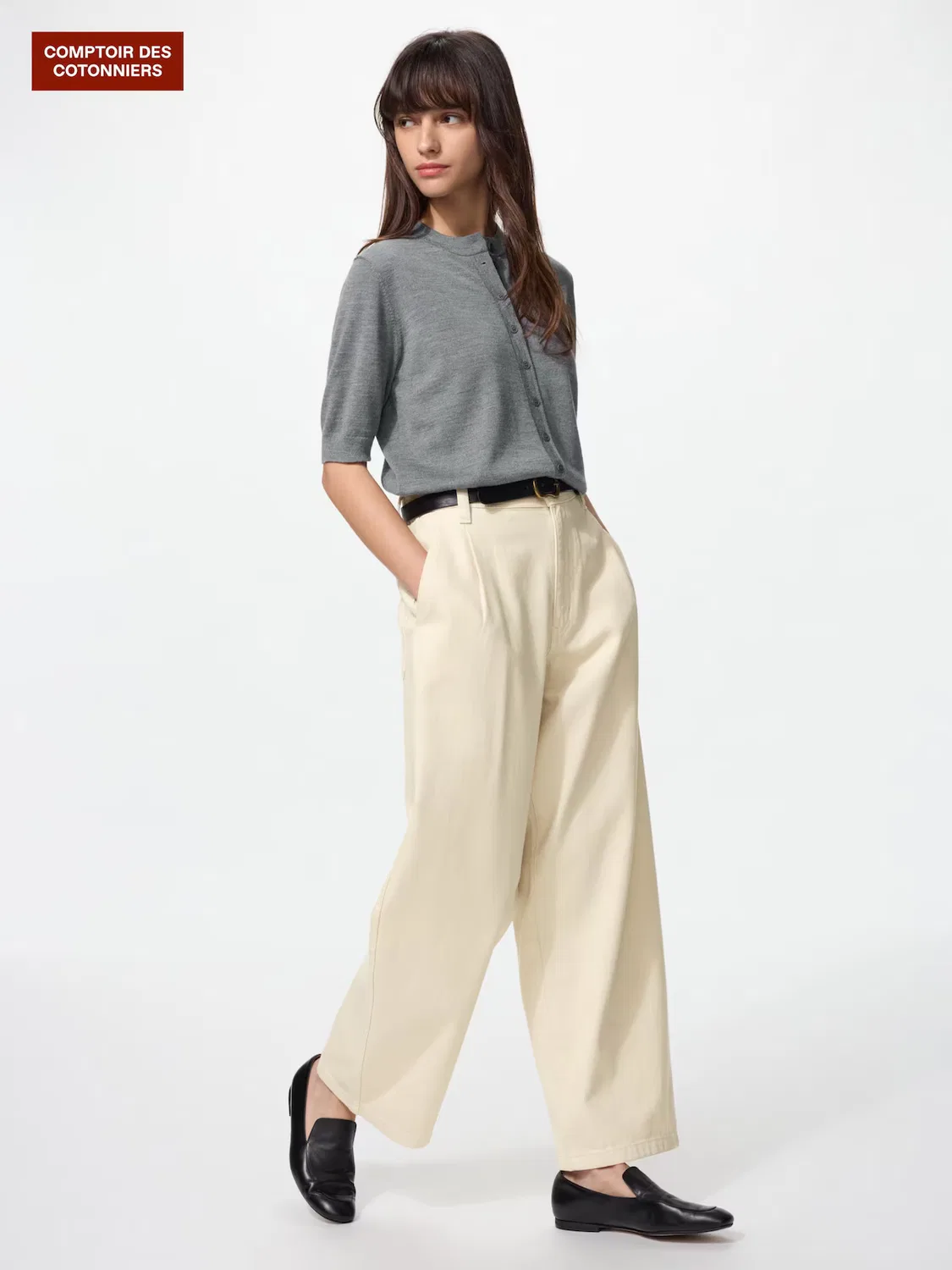 Свободные джинсы Uniqlo, натуральный