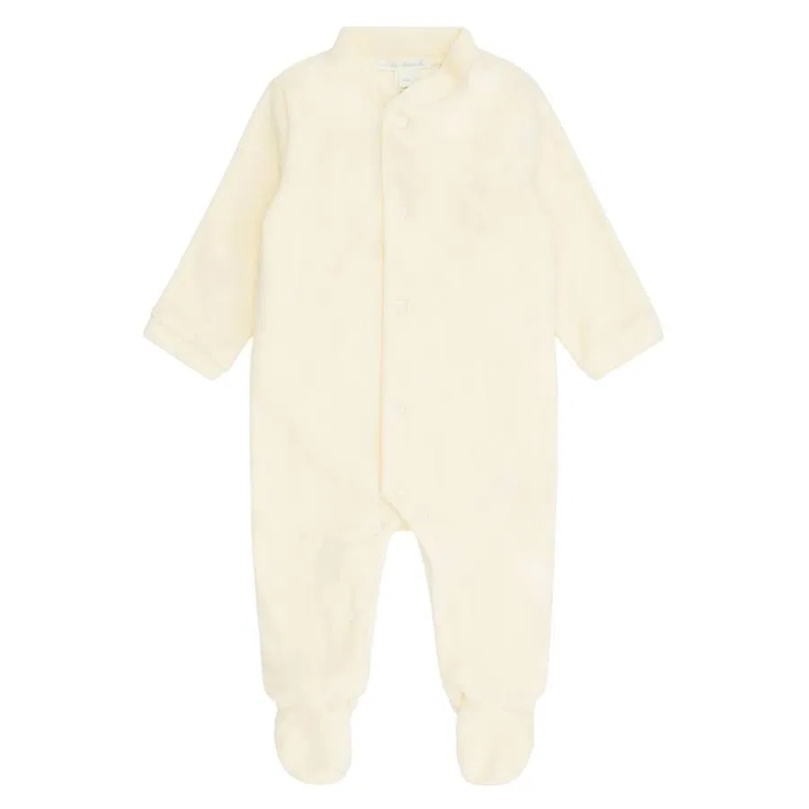 Комплект боди-комбинезон с крылышками ангела Infant Velour Angel Wing Cotton Sleepsuit Marie Chantal, Cream/Gold