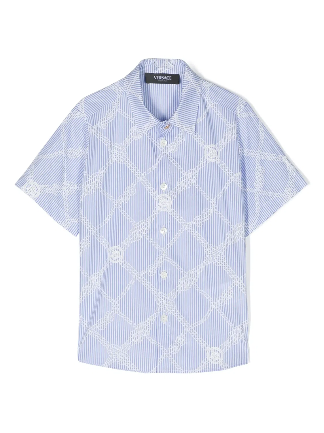 Рубашка с полосками и мотивом Медузы Versace, белый
