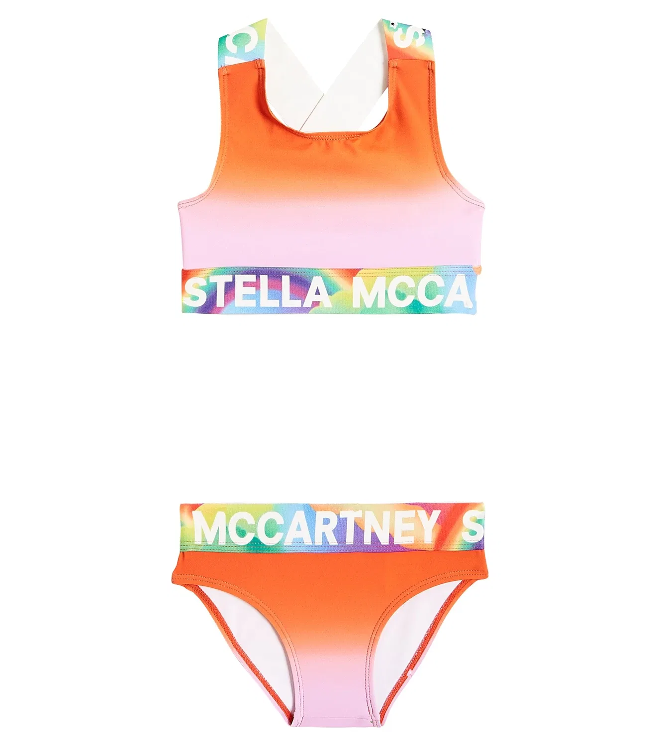 Раздельный купальник с принтом тай-дай Stella Mccartney Kids, мультиколор