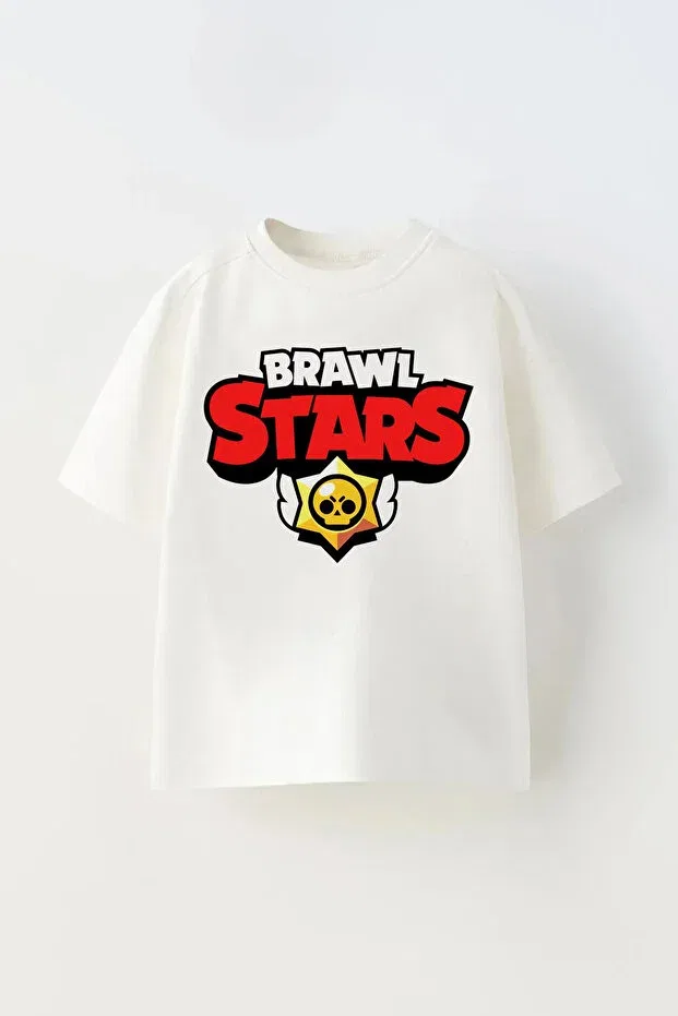 Детская оверсайз футболка с принтом Brawl stars C.C.L. Coccolin Kids Baby Clup, White