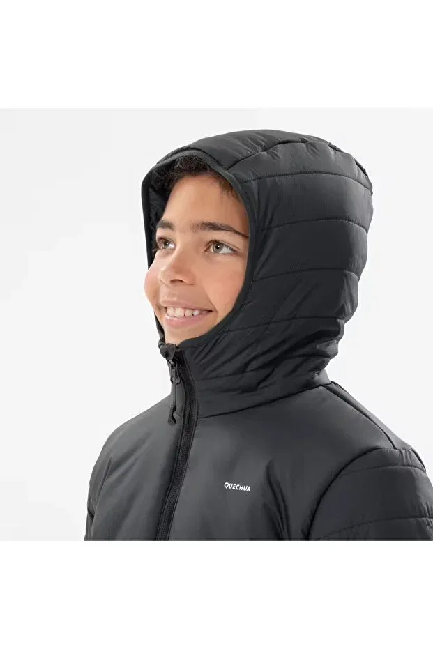 Детская куртка-пуховик для девочек с капюшоном Decathlon, Black — фото 4