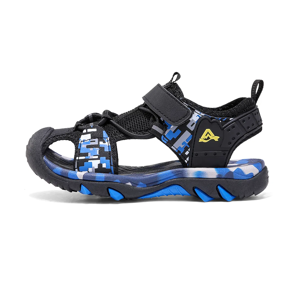 Детские сандалии из сетки и эко-кожи VENICEW, Black Yellow