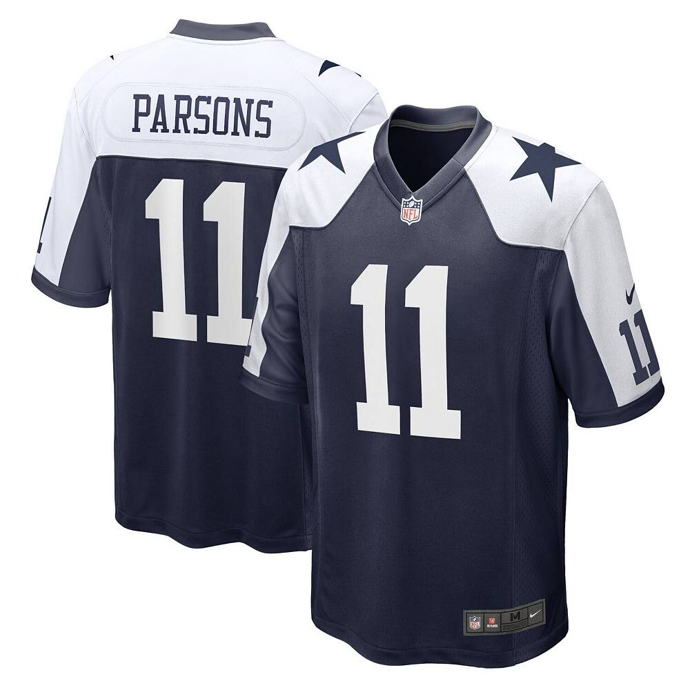 

Мужское джерси Nike Micah Parsons Navy Dallas Cowboys Alternate Game, цвет Cow Navy