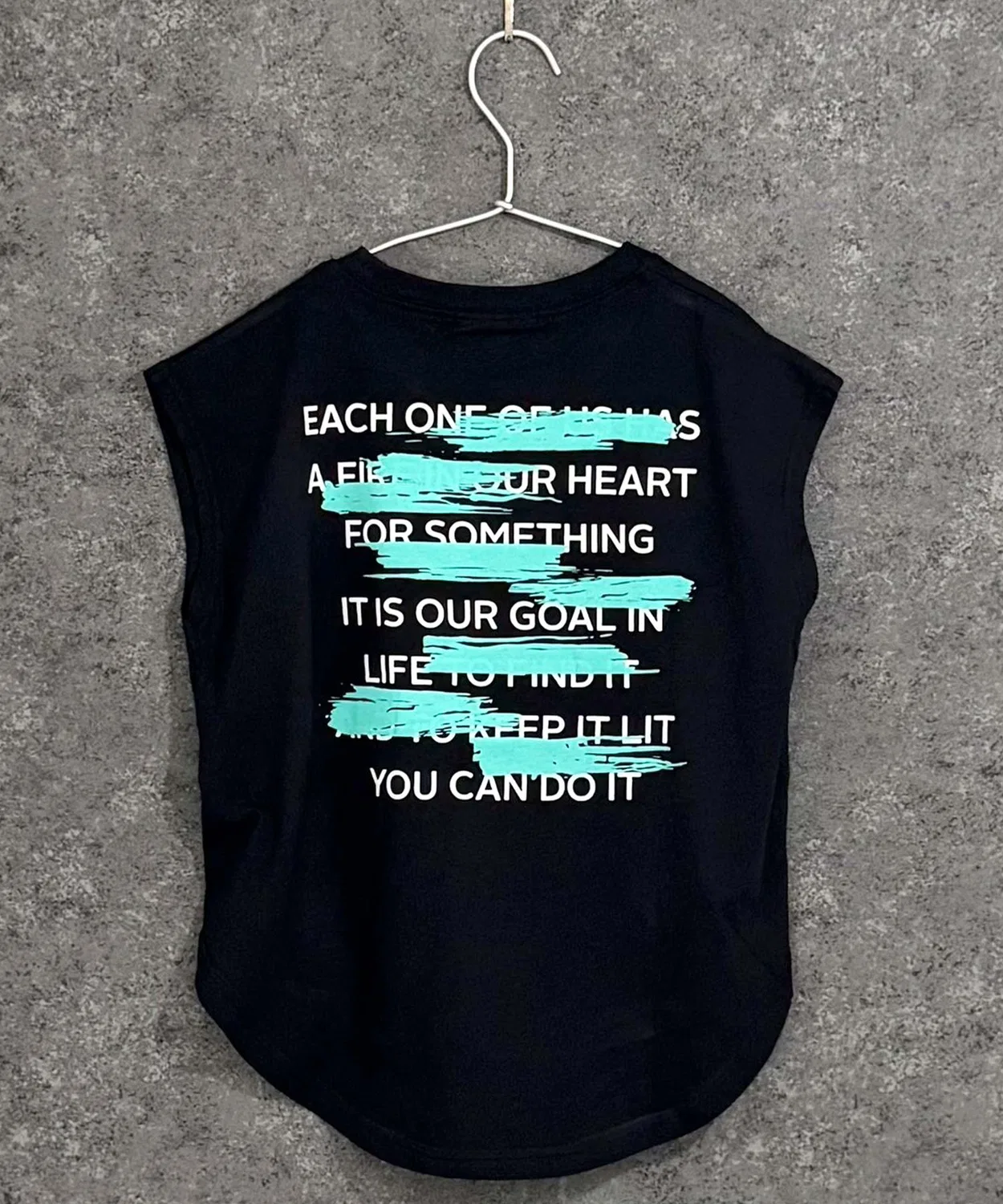 Детская футболка без рукавов с принтом Graphic Back Print BIG T-Shirt THE CASUAL, Черный