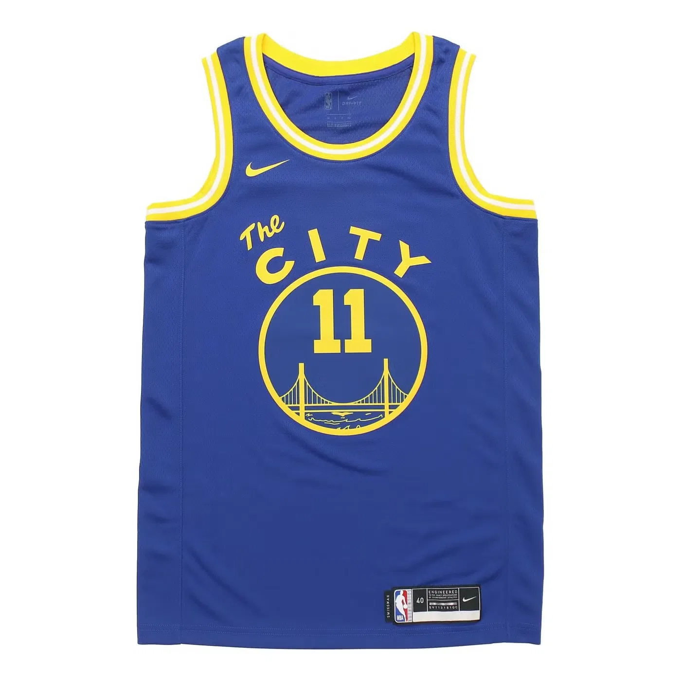 Футболка баскетбольная с принтом Golden State Warriors 11 Nike, синяя
