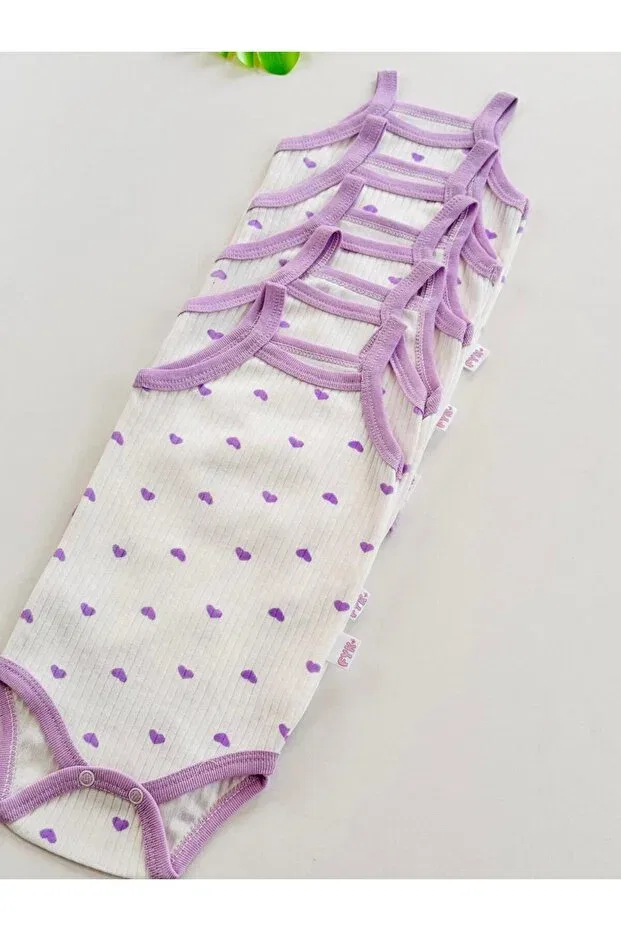 Детское боди-комбинезон для девочек с принтом Basics Efu Baby, Purple — фото 3