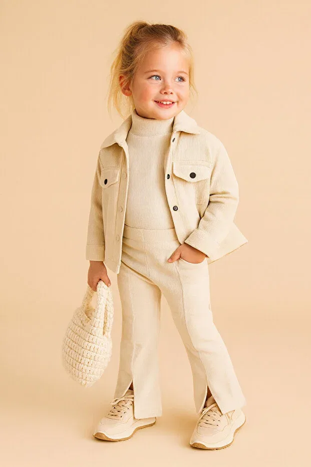 Детские леггинсы для девочек с длинной штаниной Motebarn Wear, Nude Color — фото 2