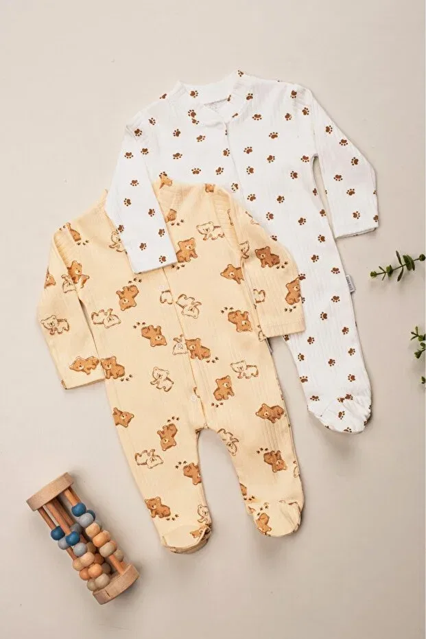 Детский комбинезон для девочек хлопковый Enia Baby, Beige — фото 3