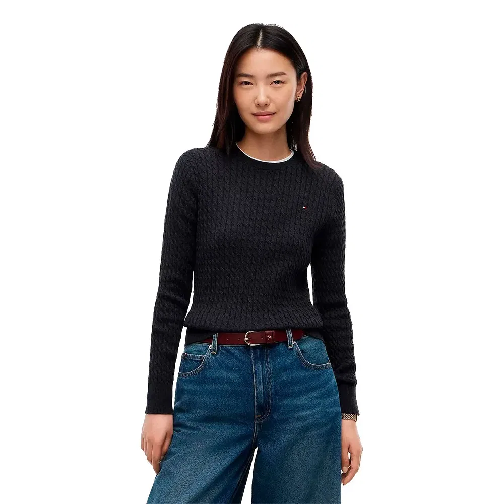 Женский свитер с косами Tommy hilfiger, Black