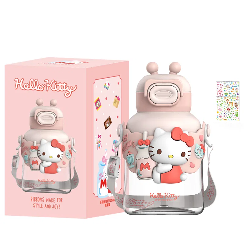Детская кружка с трубочкой из тритана, 700 мл, Sanrio, Half-Human Water Cup, Multicolor — фото 2