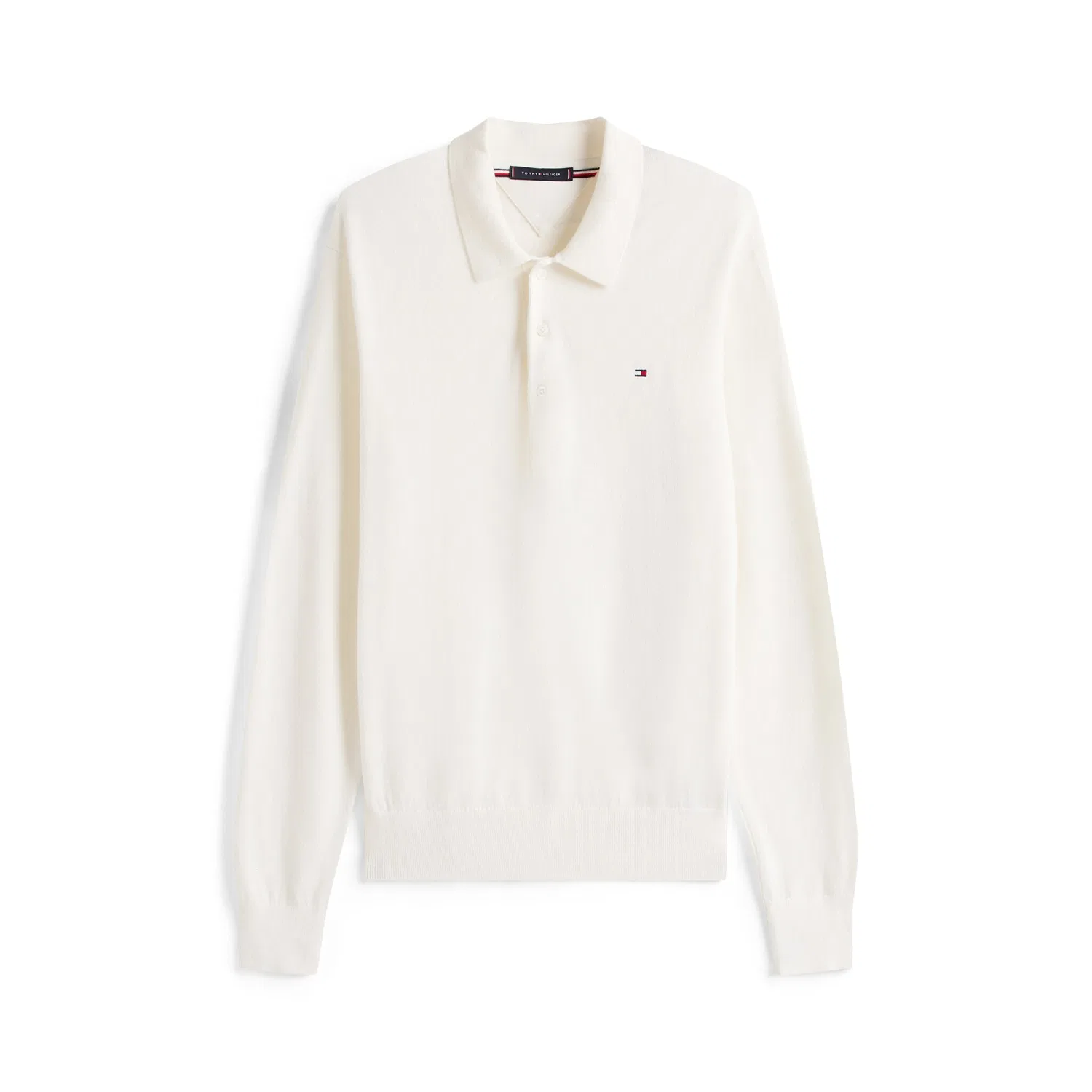 Мужской polo-свитер с вышивкой флага Tommy Hilfiger, Ivory Petal — фото 4