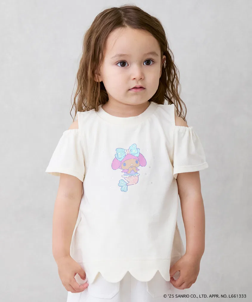 Детская футболка с принтом Sanrio petit main кремовая