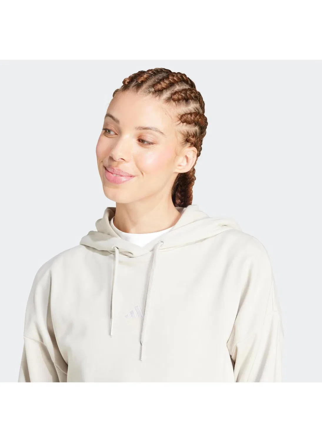 Худи из френч-терри с логотипом Essentials Adidas, белый