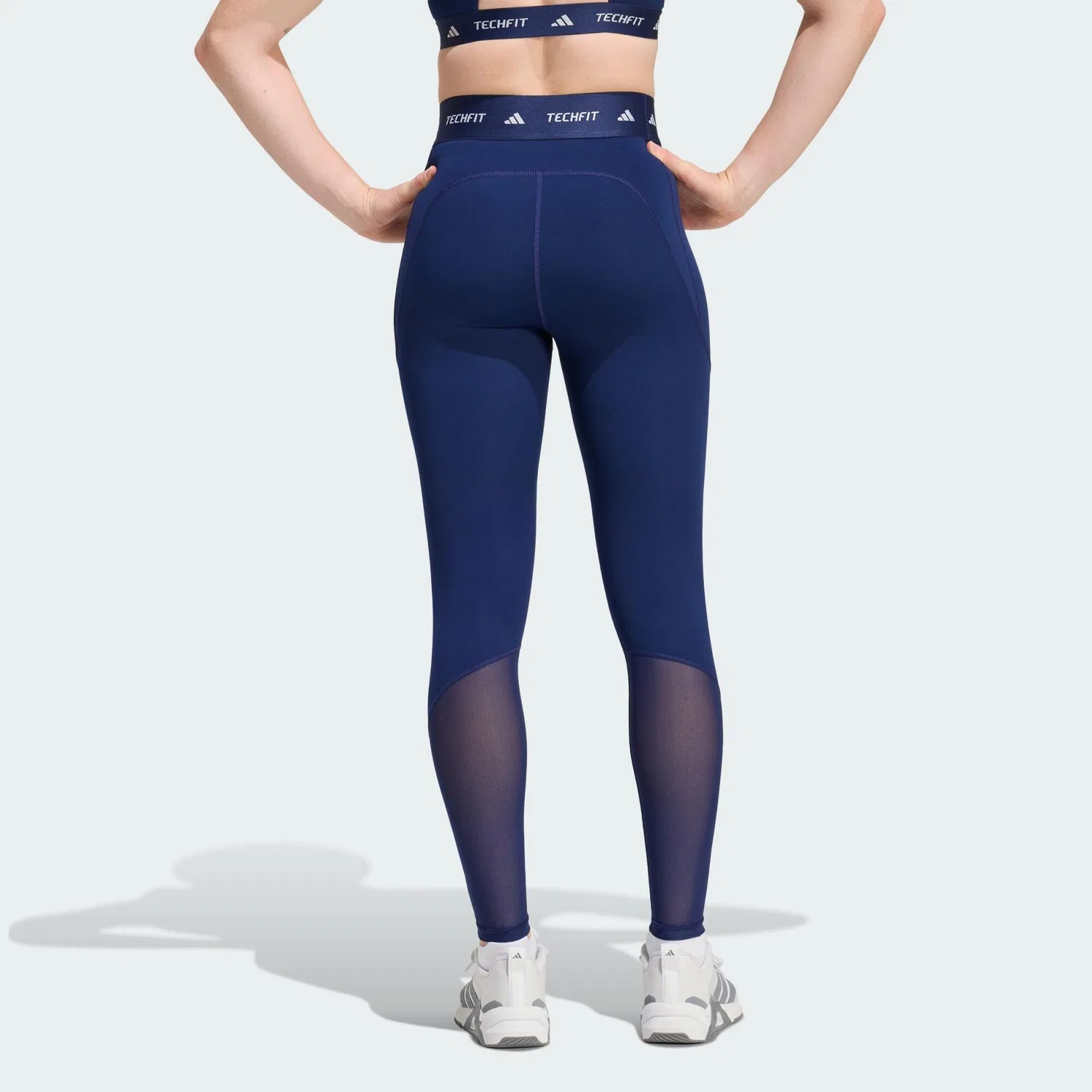 Женские компрессионные леггинсы TECHFIT Stash Pocket Full-Length Leggings Adidas, Dunkelblau — фото 3