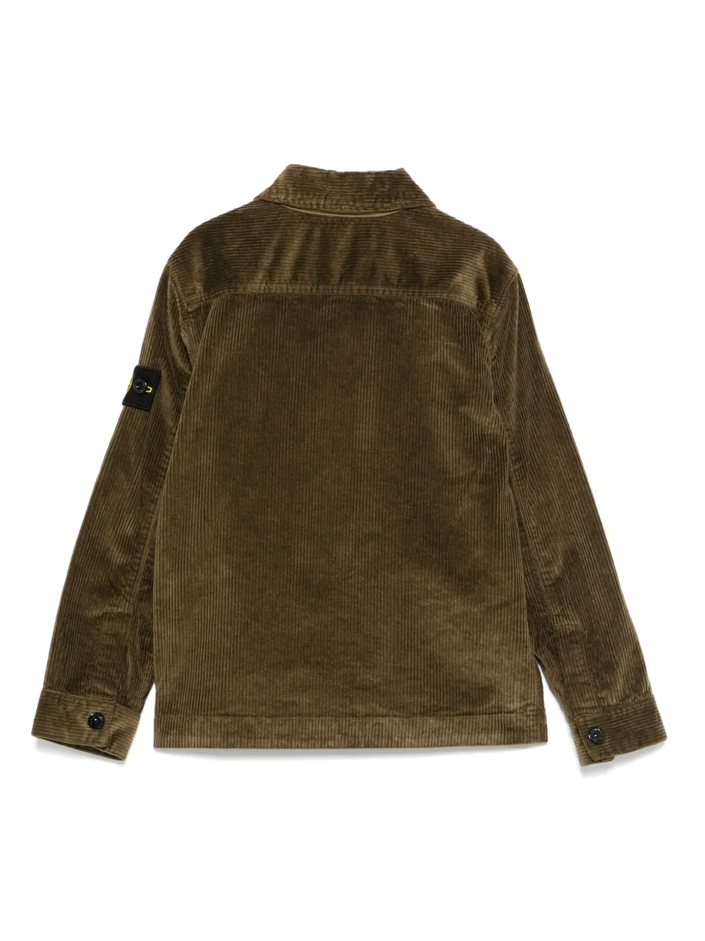 Вельветовая рубашка с изображением компаса Stone Island Junior, зеленый — фото 2