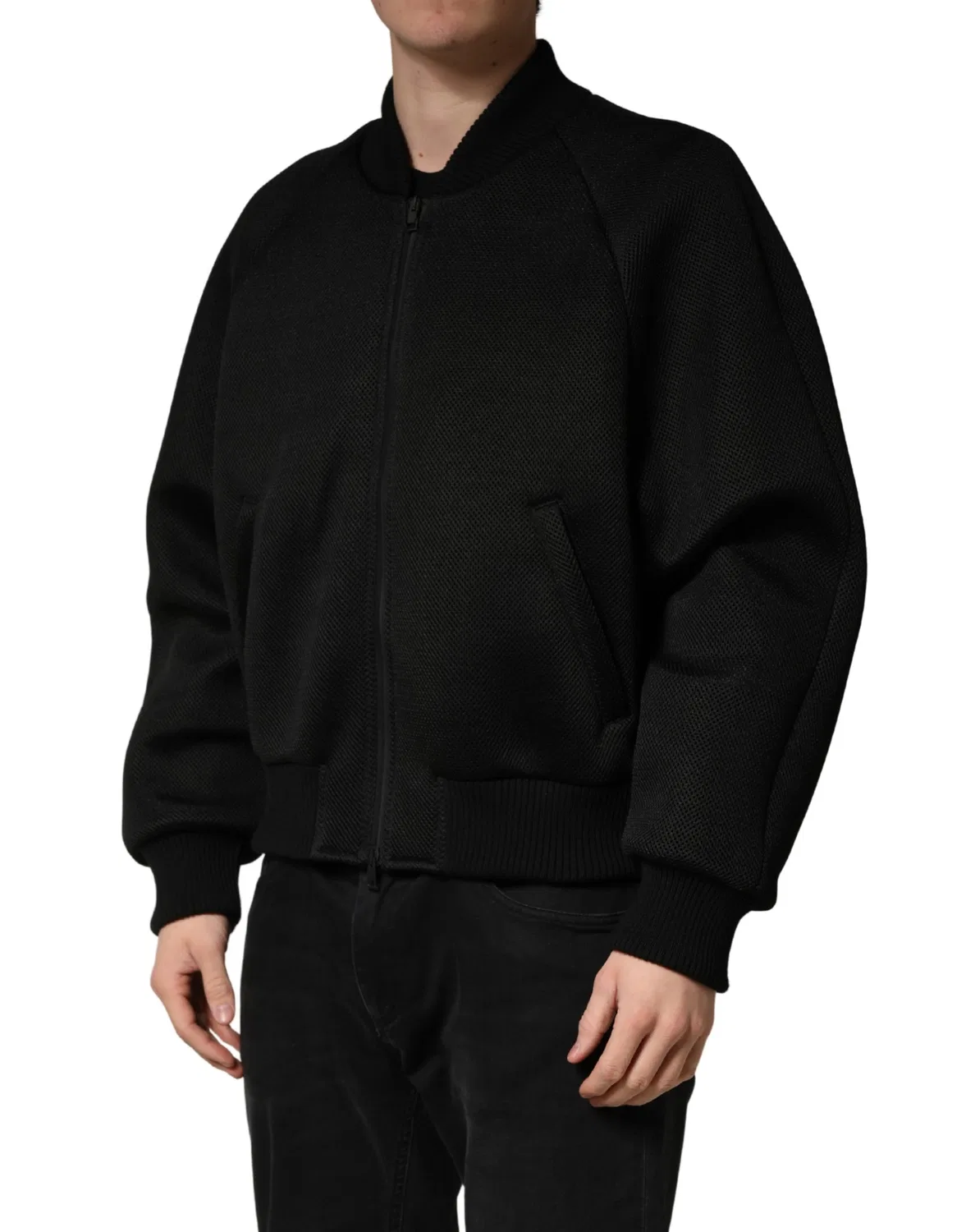 Мужская куртка-бомбер на молнии из нейлона Bomber Dolce & Gabbana, Black — фото 3