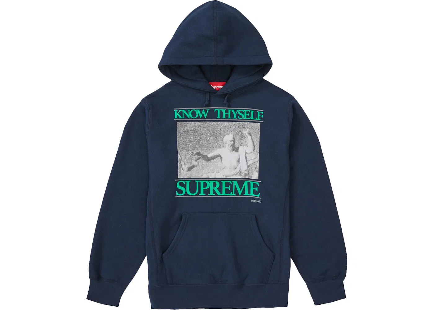 Мужская худи с принтом Know Thyself Supreme, Navy