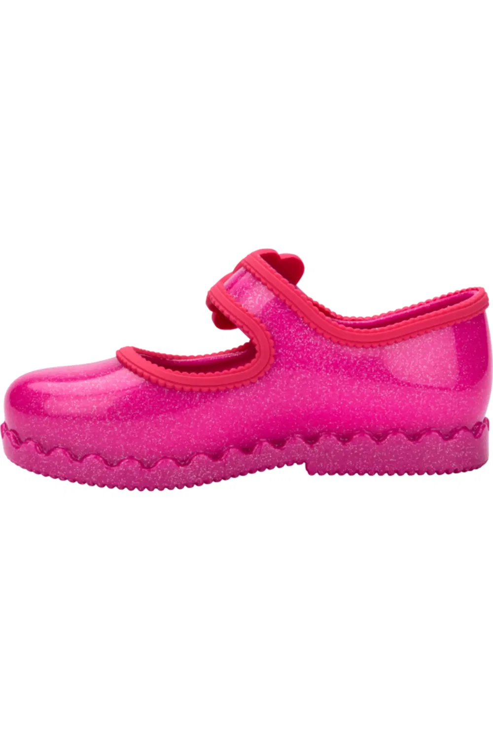 Детские балетки на регулируемом ремешке Jelly Hip Ballerina Mini Melissa, Glitter Pink — фото 4