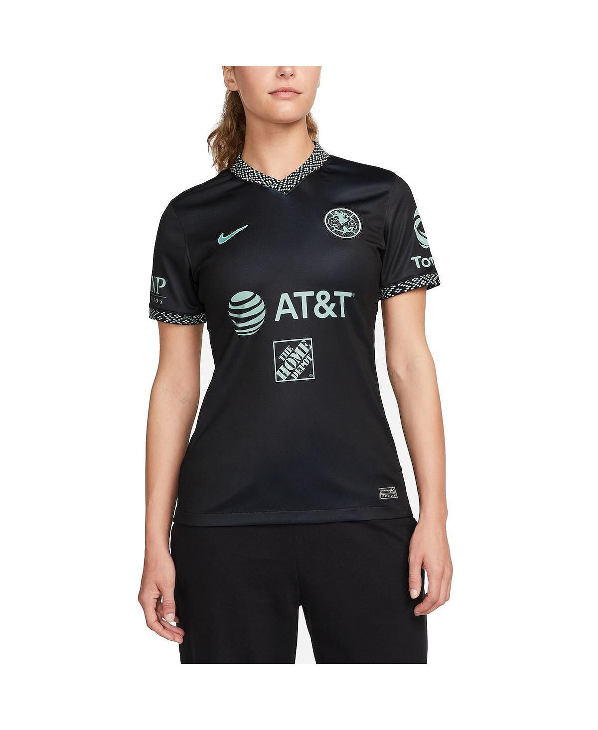 

Женская черная футболка club america 2021/22, третья копия, джерси Nike, черный