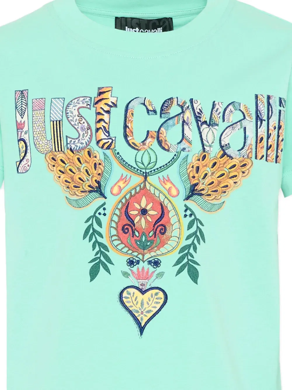 Футболка с коротким рукавом и графическим принтом Just Cavalli Kids, зеленый — фото 3