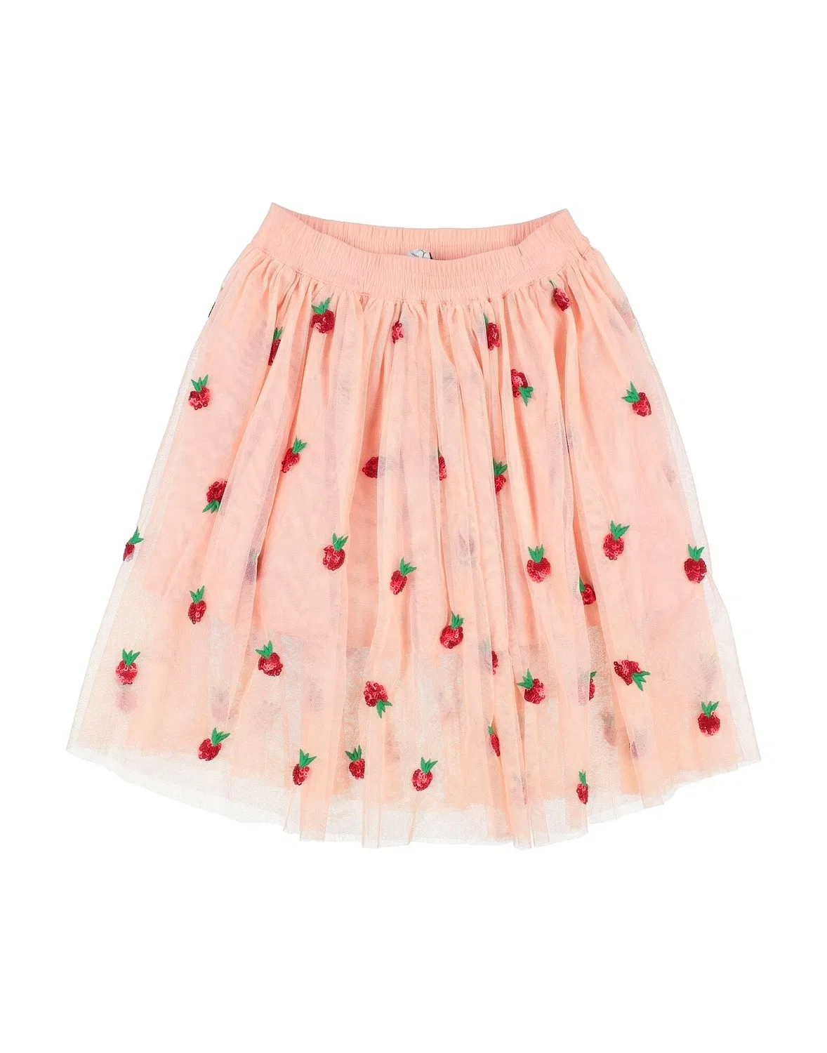 Детская юбка из фатина с аппликациями Stella Mccartney Kids, лососево-розовый