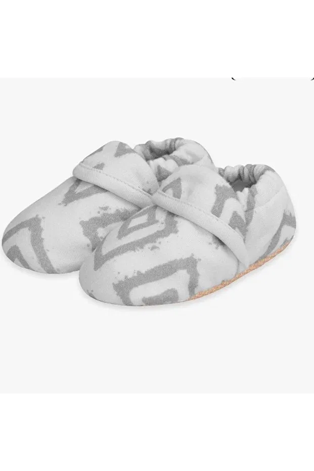 Детские пинетки для новорожденных органические Emma&Noah organic first step booties Mohawk, White Rectangle