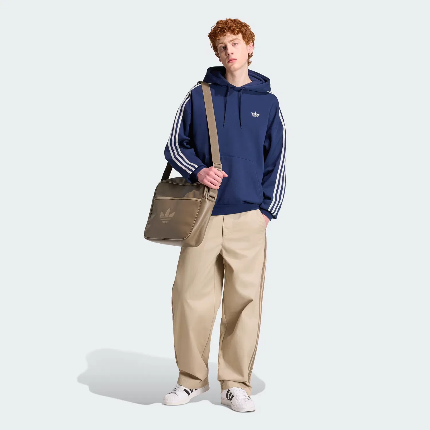 Мужское худи свободного кроя Adicolor Classics 3-Stripes Adidas Originals, Night Indigo — фото 3