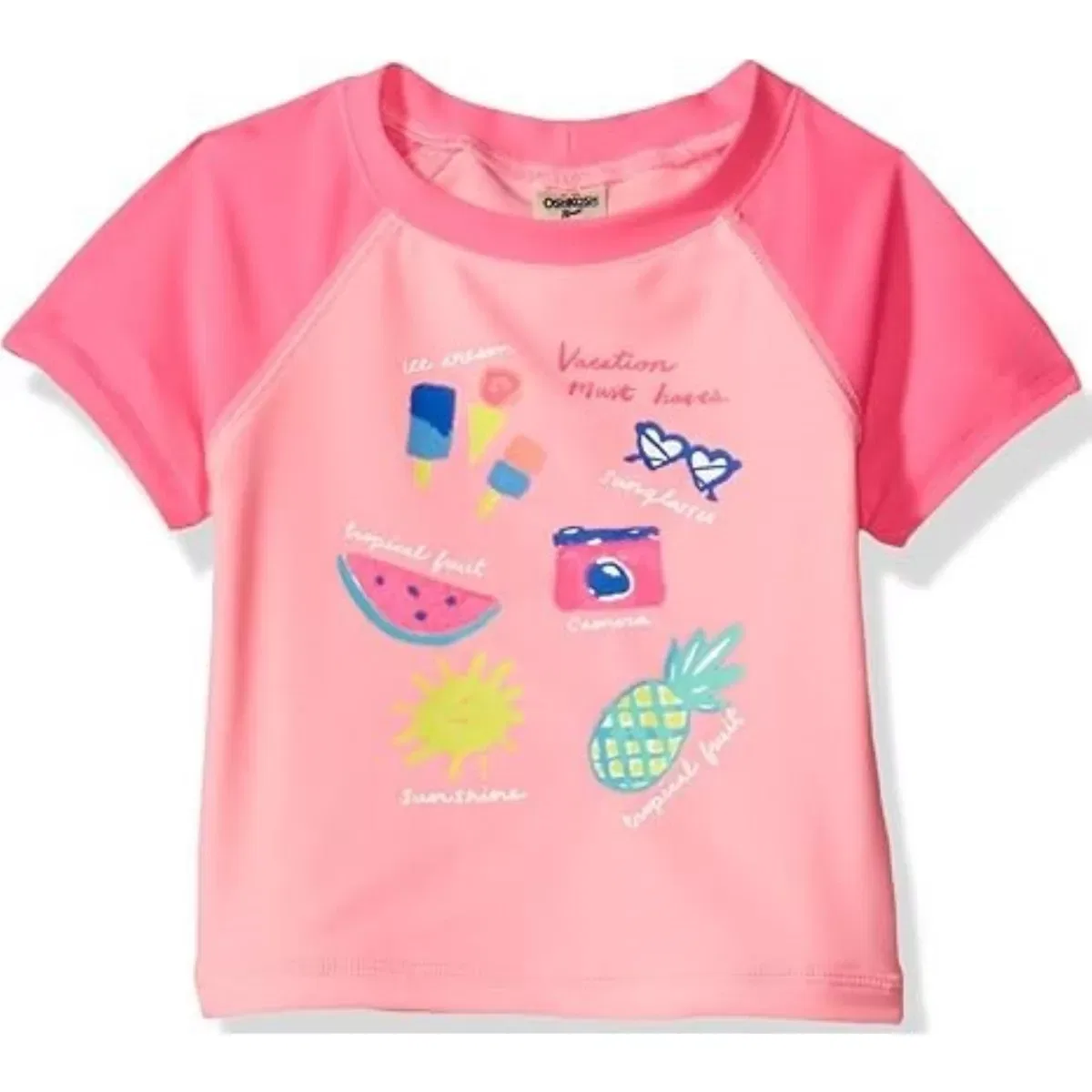 Детский комплект для плавания с коротким рукавом OshKosh B'gosh, Pink-Vaca — фото 3