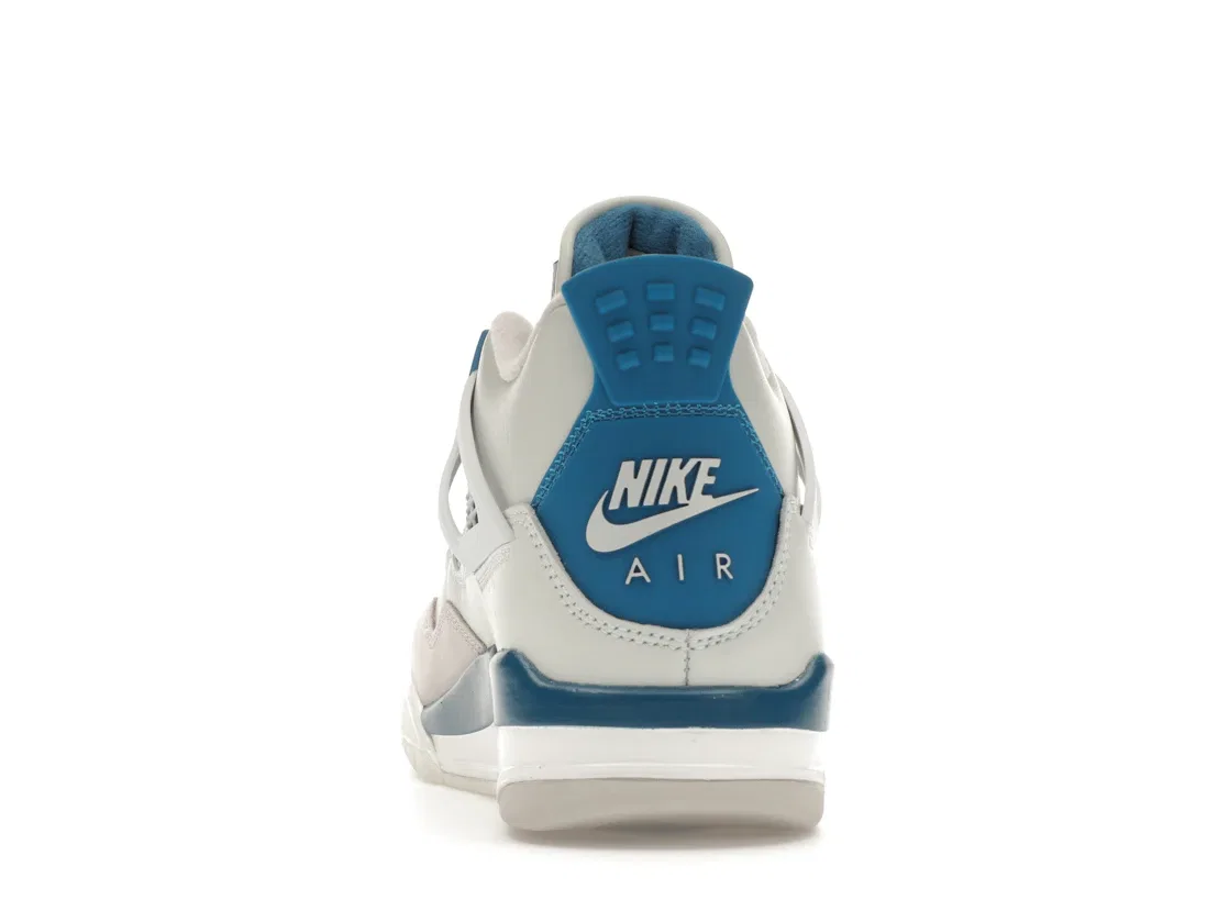 Детские кроссовки Lifestyle с перфорацией Jordan 4 Retro, Off-White/Military Blue/Neutral Grey — фото 4
