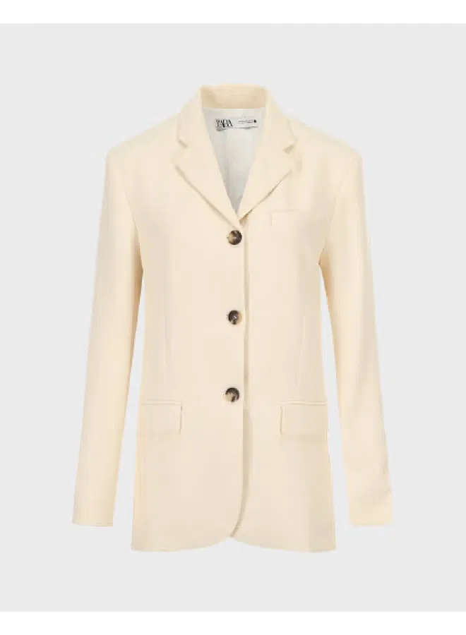 Костюм деловой с подплечниками Zara, бежевый