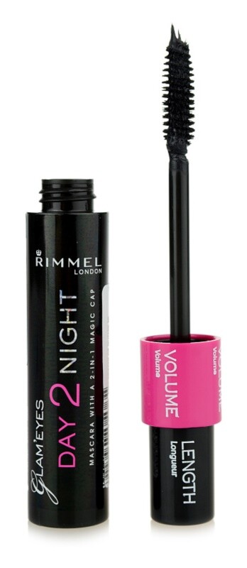 

Тушь удлиняющая и утолщающая ресницы 2 в 1 Rimmel Glam´ Eyes Day 2 Night, оттенок 001 Black 9.5 мл