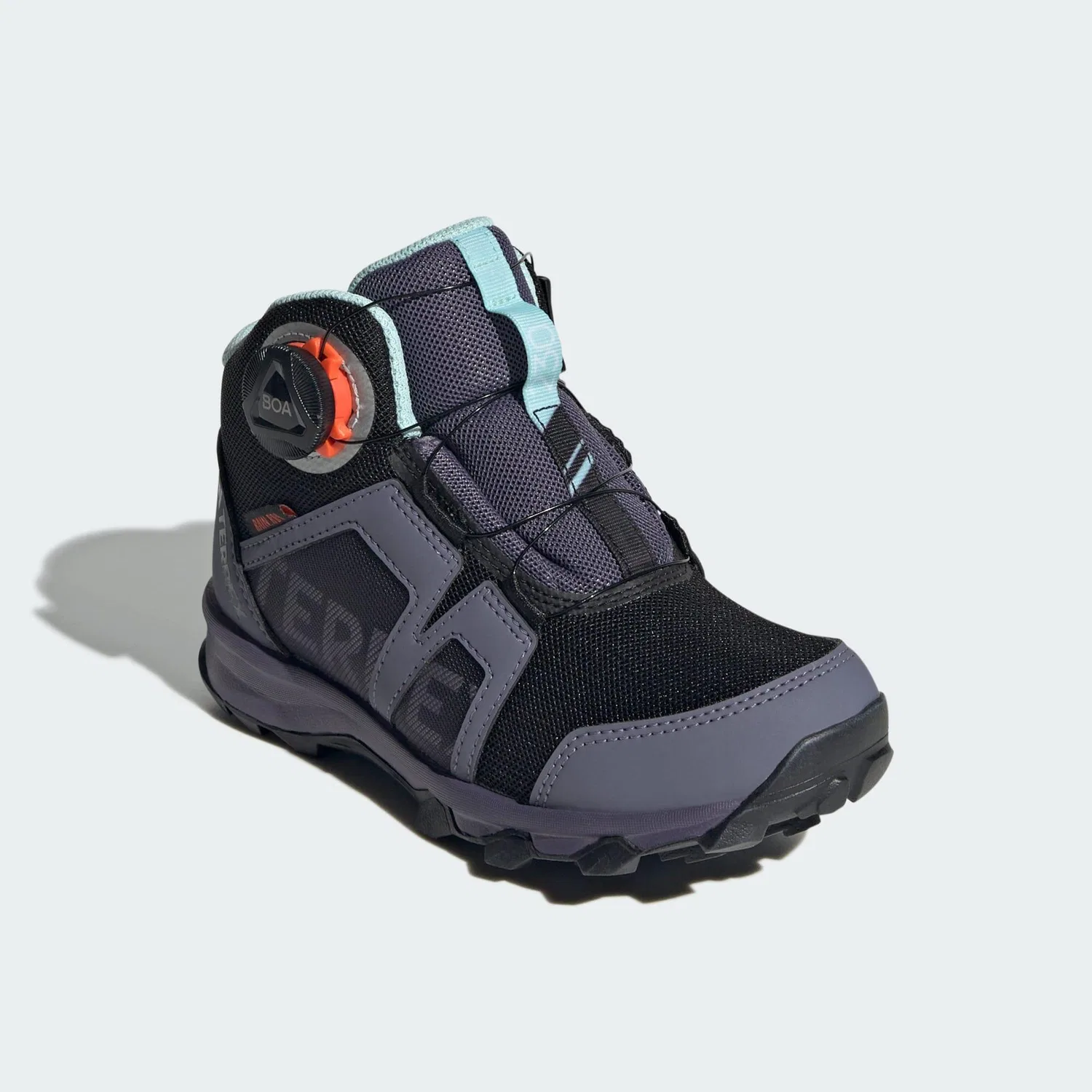 Детские водонепроницаемые ботинки для ходьбы Terrex BOA Mid RAIN.RDY Adidas, Schwarz Weiss Feigenlila — фото 4