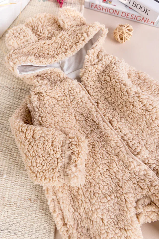 Детский комбинезон с капюшоном Welsoft Plush Winter Babymod, Beige — фото 3